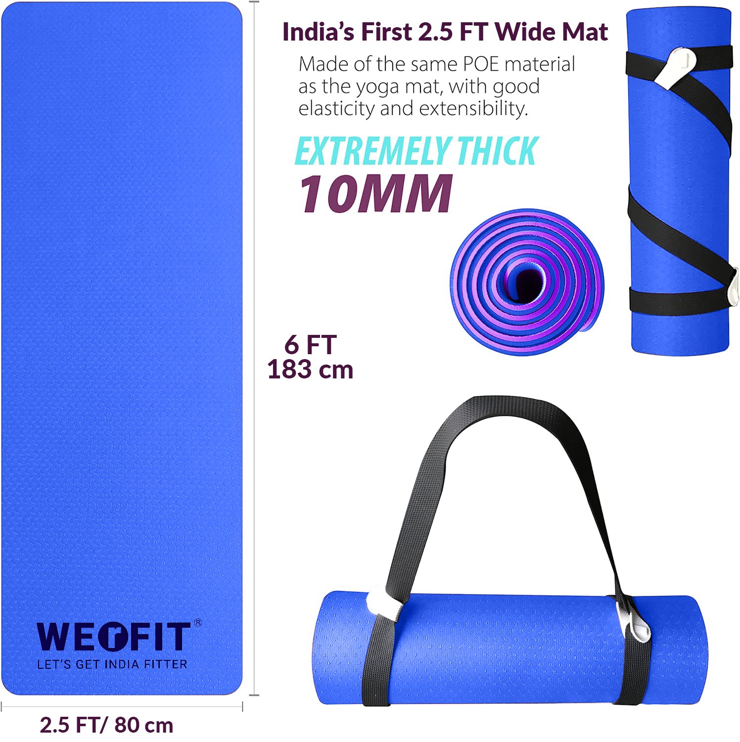 WErFIT 15mm NBR Anti-Skid Yoga Mat (2X6 Feet)